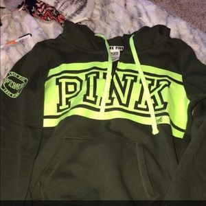 PINK half zip with hood